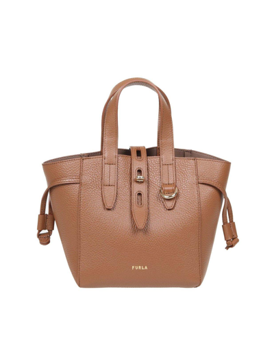 Furla Net Mini Top Handle Bag In Brown