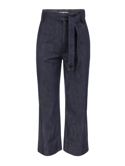 Max Mara Belted Loose-fit Jeans In Blue