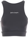 Palm Angels Logo-print Compression Top In Grigio