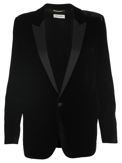 Saint Laurent Single-breasted Tailored Blazer In Black