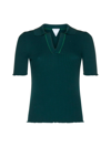 Bottega Veneta Topstitched Ribbed Cotton-jersey Polo Shirt