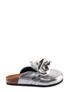 Jw Anderson Chain-link Metallic Loafer Mules In Silver