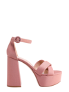 Gianvito Rossi Pink Sheridan 70 Satin Platform Sandals In Pink