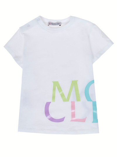 Moncler Babies'  Girl Cotton White T-shirt With Print