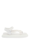 Moncler Catura Womens Leather Ankle Strap Slingback Sandals In White