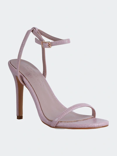 Rag & Co Blondes Pink Croc High Heeled Sandal
