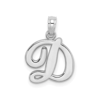 Pre-owned Accessories & Jewelry 10k White Gold High Polished Script Font Initials A To W Pendant Choose Yours