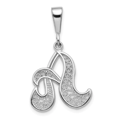 Pre-owned Accessories & Jewelry 10k White Gold Script Font Filigree Letter Initial A To W Pendant Choose Yours