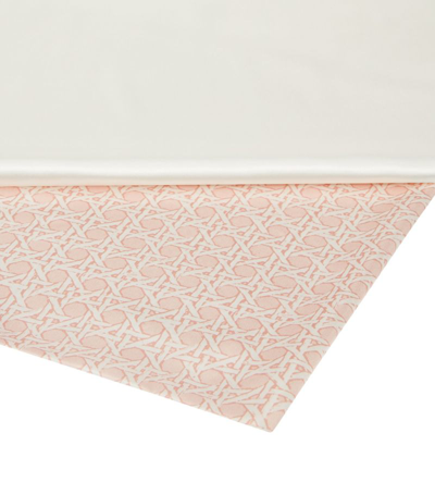 Gingerlily Madeaux Rattan Super King Flat Sheet (280cm X 310cm) In Pink/ivory