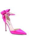 Sjp By Sarah Jessica Parker Trance Satin Point Toe Bow Pumps In Fuschia