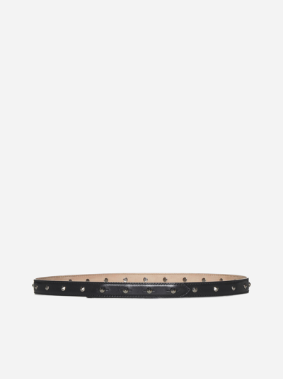 Alexander Mcqueen Studded Leather Belt In Black