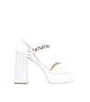 Miu Miu Patent Leather Platform Sandals In White