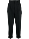 AMI ALEXANDRE MATTIUSSI HIGH-WAISTED CROPPED TROUSERS