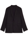 Ami Alexandre Mattiussi Pinstripe-pattern Single-breasted Blazer In Black