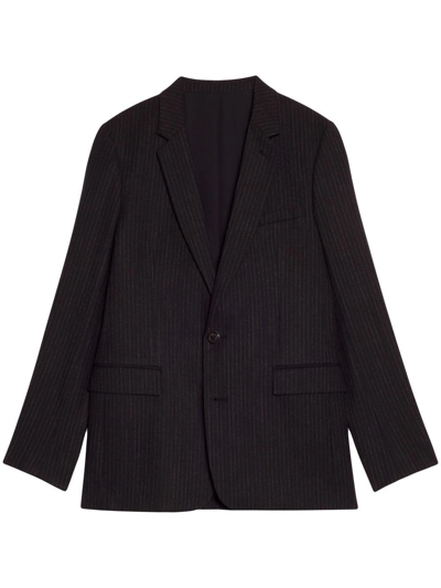 Ami Alexandre Mattiussi Pinstripe-pattern Single-breasted Blazer In Black