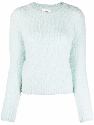 Ami Alexandre Mattiussi Knitted Wool Jumper In Green