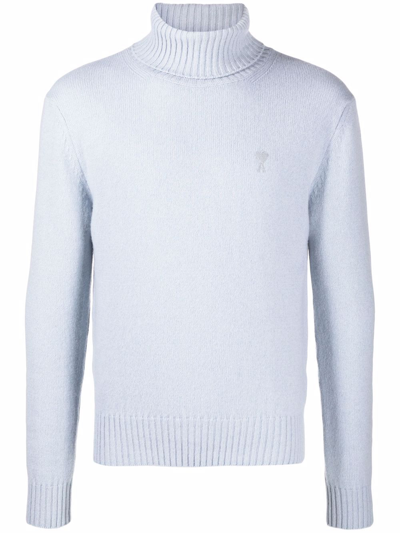 Ami Alexandre Mattiussi Ami De Coeur Cashmere Jumper In Blue