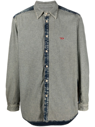 Diesel Inside-out Effect Denim Shirt In Blu