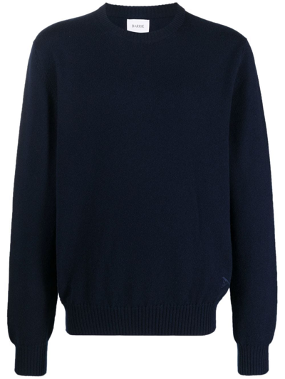 Barrie Round Neck Cashmere Jumper In Blue