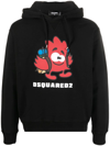 DSQUARED2 LOGO-PRINT DETAIL HOODIE