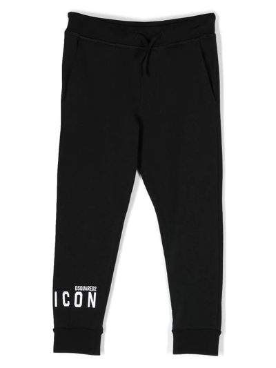 Dsquared2 Kids' Logo-print Track Trousers In Black