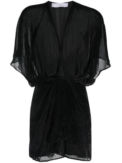 Iro Zely Striped V-neck Dress In Black
