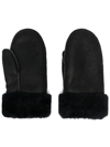 PARAJUMPERS LOGO-PATCH SHEARLING GLOVES