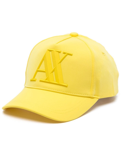 Armani Exchange Embossed-logo Cap In Yellow