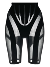 Wolford X Mugler Mesh-panelled Shaping Shorts In Black