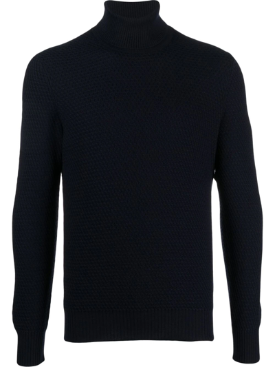 Tagliatore Roll Neck Wool Sweatshirt In Black
