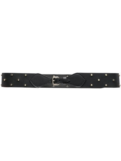 Redv Stud-embellished Calf Leather Belt In Black