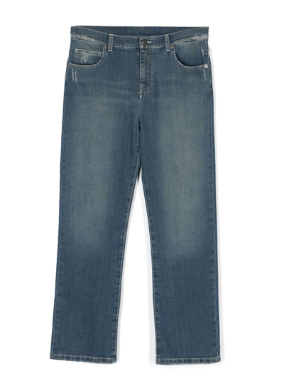 Douuod Teen Low-rise Straight-leg Jeans In Blue