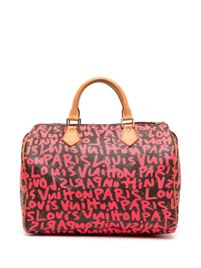 Pre-owned Louis Vuitton 2009  Speedy 30 Graffiti Handbag In Pink