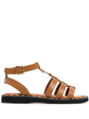 Coach Giselle Leather Ankle-strap Sandals In Brown