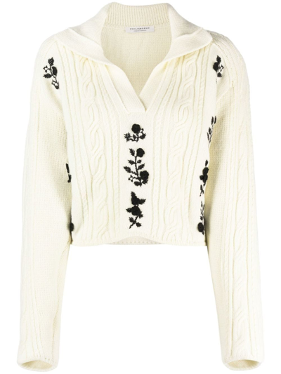 Philosophy Di Lorenzo Serafini Long-sleeve Cable-knit Jumper In White