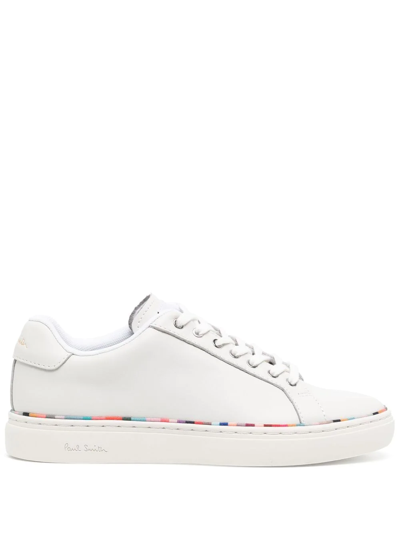 Paul Smith Piped-trim Leather Trainers In White