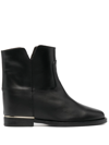 VIA ROMA 15 SIDE SLIT-DETAIL ANKLE BOOTS