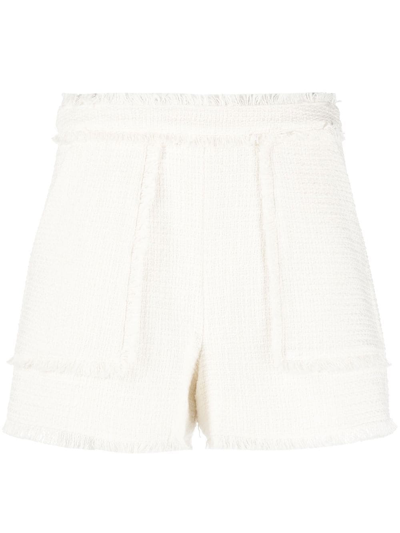 Cinq À Sept Allen Textured Shorts In Gardenia