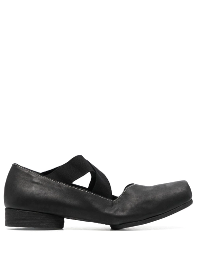 Uma Wang 23mm Square-toe Leather Ballerina Shoes In Black