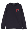 Fay Logo-print Long-sleeve T-shirt In Blue