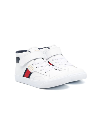 Ralph Lauren Kids' High-top Lace-up Sneakers In White