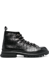 GIULIANO GALIANO RONNIE COCCO CROCODILE-EFFECT BOOTS