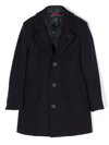 Fay Layered Single-breasted Coat In Blue