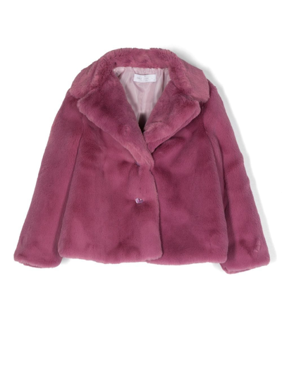 Colorichiari Kids' Faux-fur Jacket In Pink