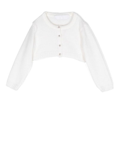 Colorichiari Babies' 羊毛针织开衫 In White