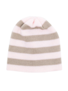 Little Bear Stripe-print Knit Beanie In Pink