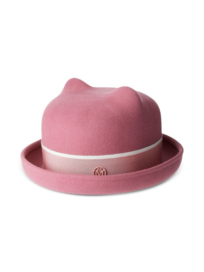 Maison Michel Kids' Winnie Wool-felt-cotton Hat In Pink