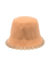 Mi Mi Sol Geometric-trim Wool Bowler Hat In Neutrals