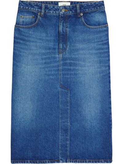 Ami Alexandre Mattiussi Mid-length Denim Skirt In 480