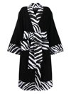 DOLCE & GABBANA ZEBRA PRINT-TRIM BATHROBE